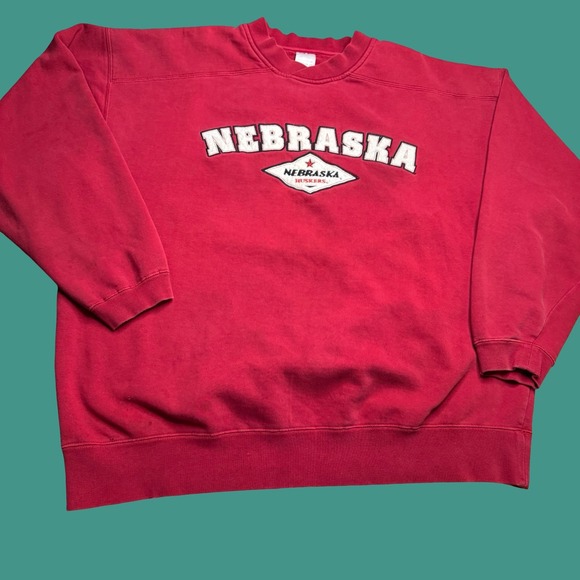adidas Other - Adidas Nebraska Huskers Sweatshirt XL Red Embroidered NCAA College Vintage Y2K
